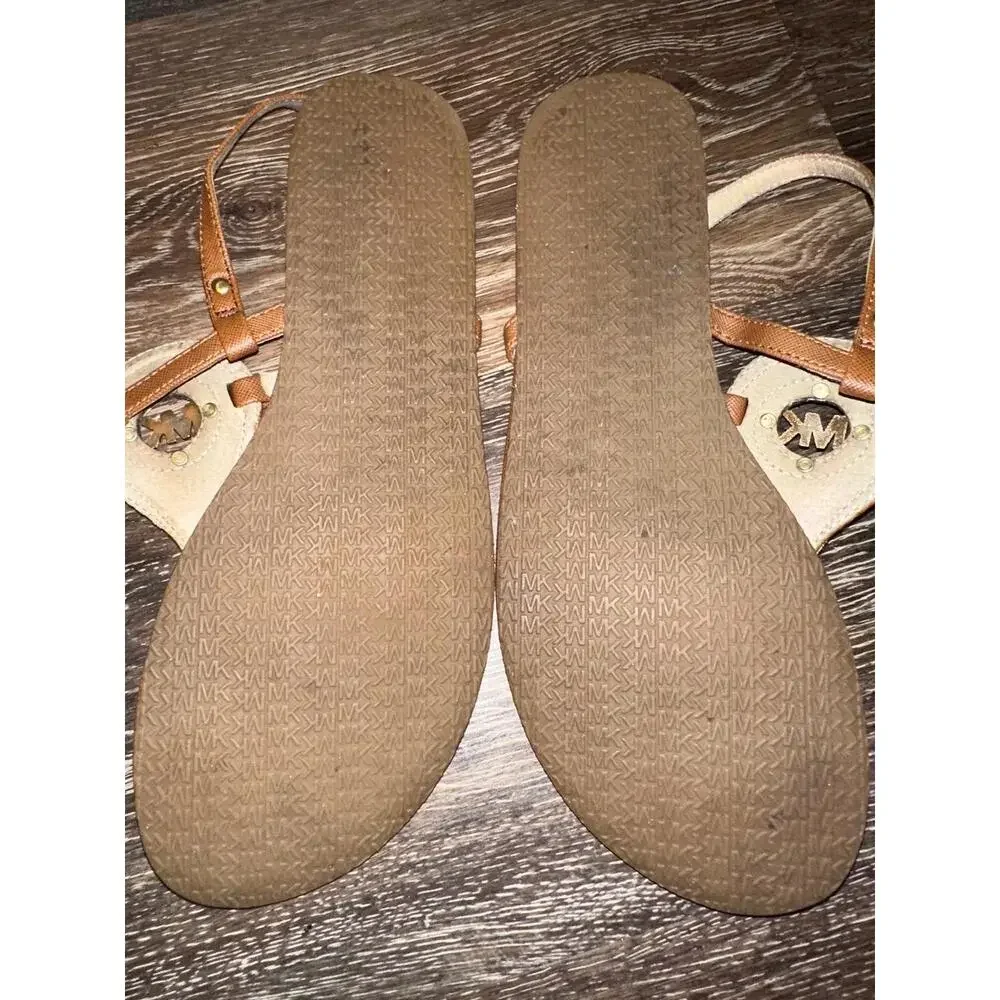 Michael Kors Brown Leather Thong women‎ Womens Sandals Size 9.5